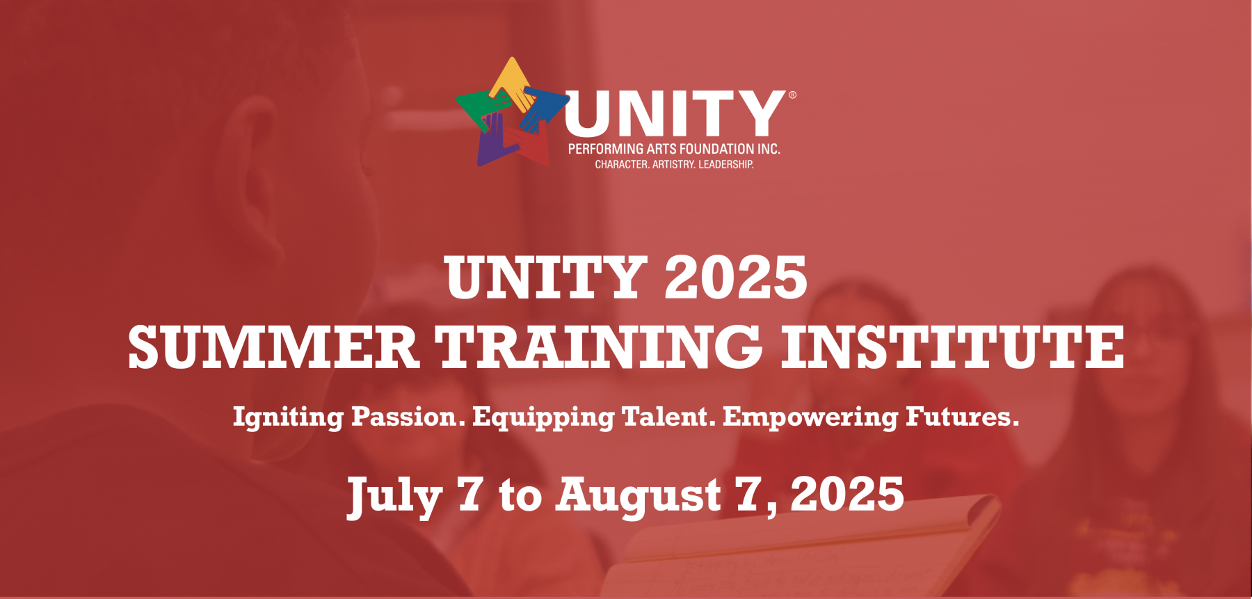 Unity Summer Institute Landing Page Desktop Header