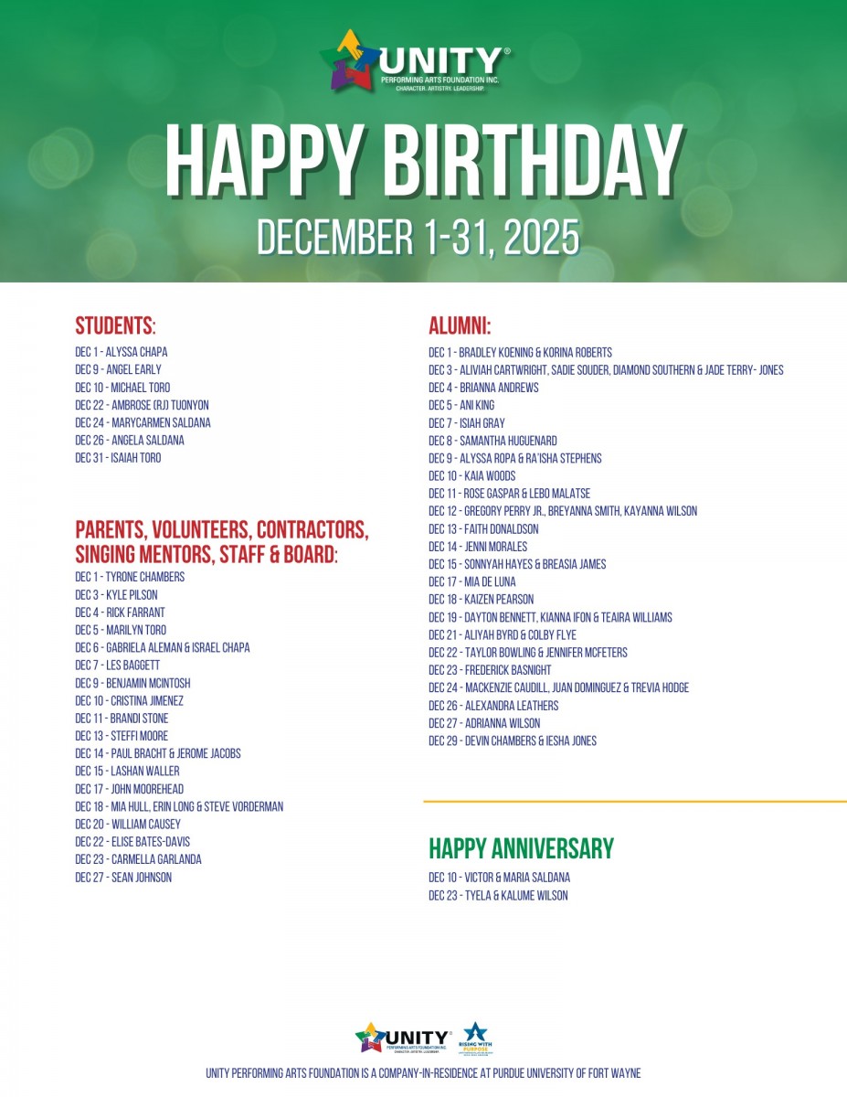 December 2025- Unity Monthly Calendar- Birthdays - V3