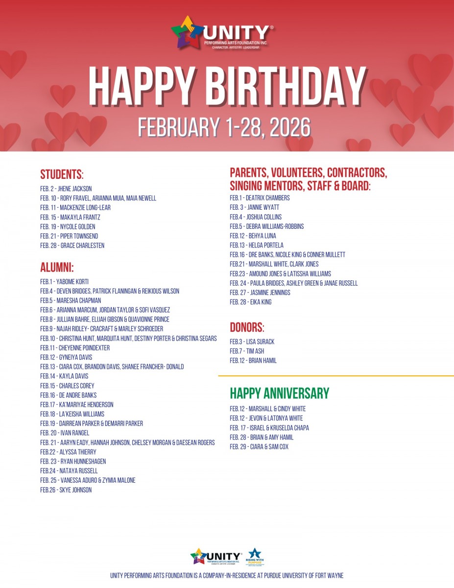 February 2026 - Unity Monthly Calendars - People List - V1